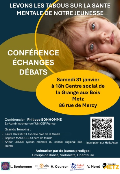 Conférence : Levons les tabous sur la santé mentale de notre jeunesse